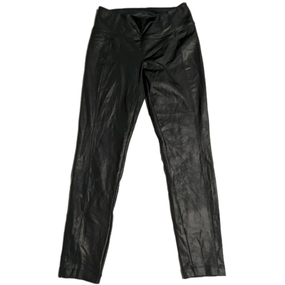 Athleta Delancey Gleam Tight Leggings Womens Medium Black‎ Coated Skinny Pants